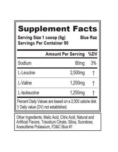 EVL BCAA 5000 Blue Raz - 30 servidas