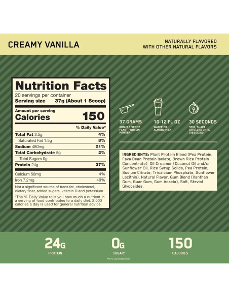 100% Plant Protein Gold Standard - 1.76 Libras