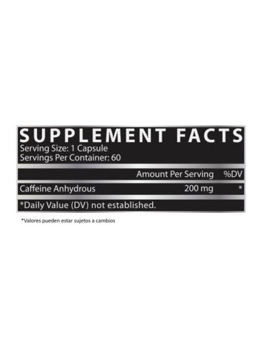 Nutrex Caffeine 200 Powder - 60 capsulas