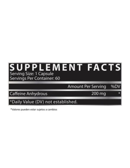 Nutrex Caffeine 200 Powder - 60 capsulas