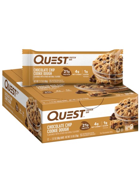 Quest bar Chocolate Chip Cookie Dough 1 Barra proteína