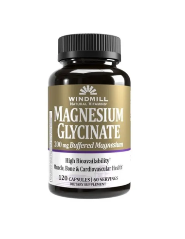 Windmill Glycinate de Magnesio 200mg 120 tabletas