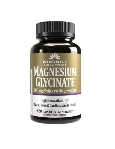 Windmill Glycinate de Magnesio 200mg 120 tabletas
