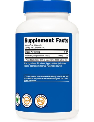Nutricost Potassium Citrate 99mg/240 Capsulas