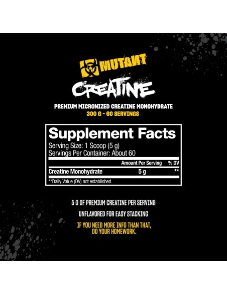 Mutant Creatina 100% Monohidratada 300gr
