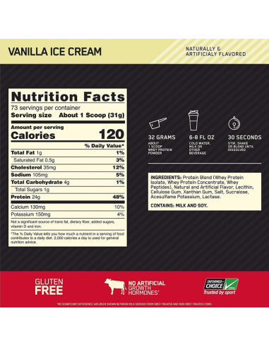 Optimum Nutrition 100% Whey Gold Standard - 5 Libras