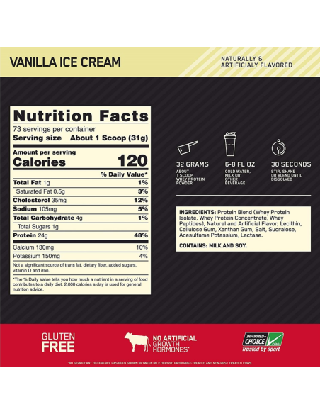Optimum Nutrition 100% Whey Gold Standard - 5 Libras