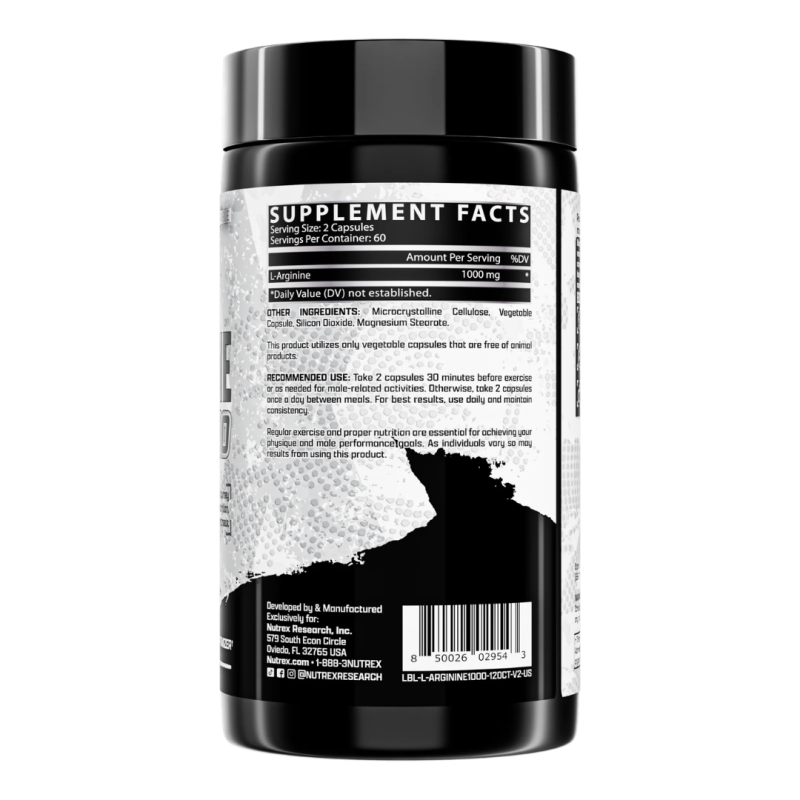 Nutrex L-Arginine 1000 | Óxido Nítrico | 120 Cápsulas